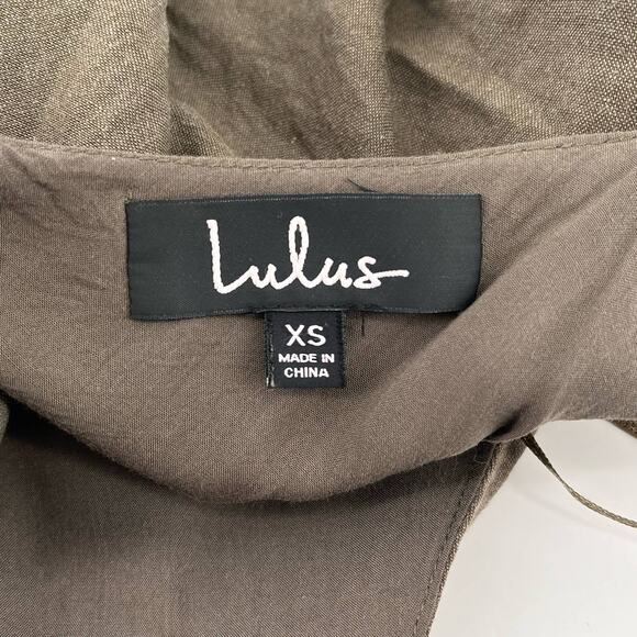 Lulus Olive Drab Frayed Hem Spaghetti Strap Tunic Tank Shirt Size XS - Picture 5 of 5